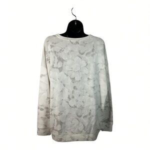Athleta Floral Jacquard Crewneck Sweater - White/Cream